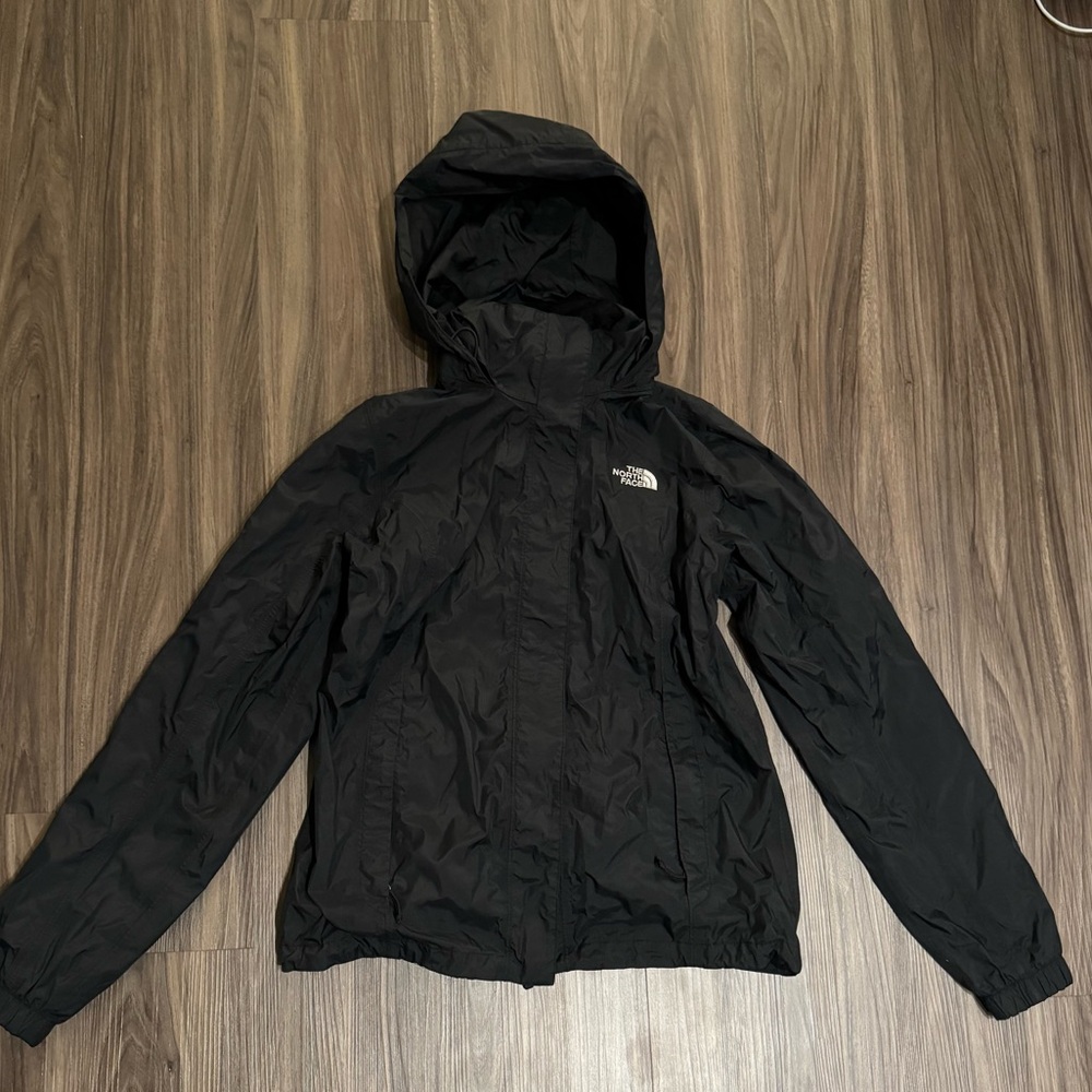 Medium Black North Face Rain Jacket